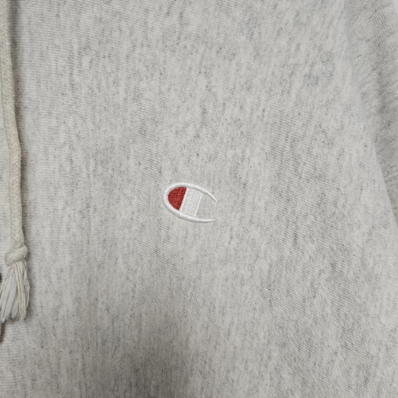 VTG Champion Hoodie Sweatshirt Reverse Weave XL Oxford Gray Blank Heavy - Picture 2 of 7